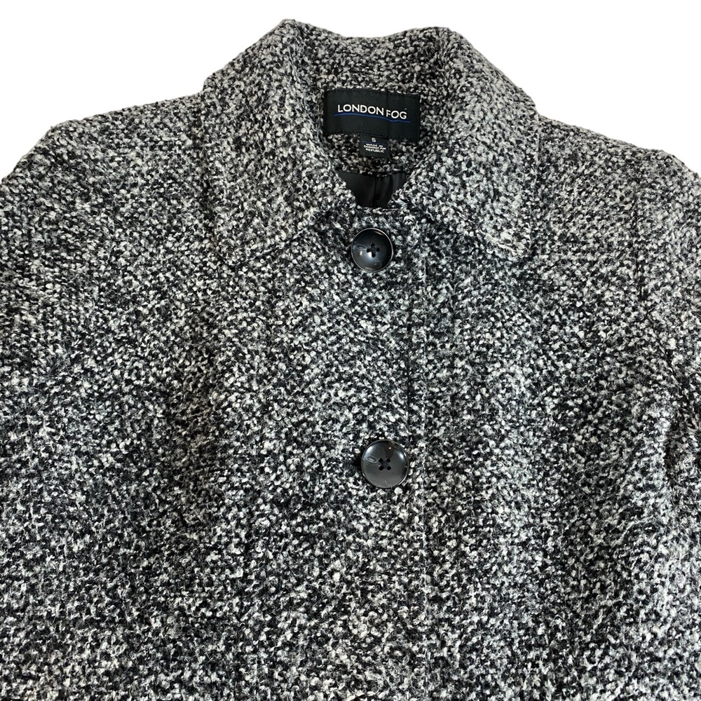 London Fog Blended Wool Coat  Black and White  size Small - Picture 5 of 9